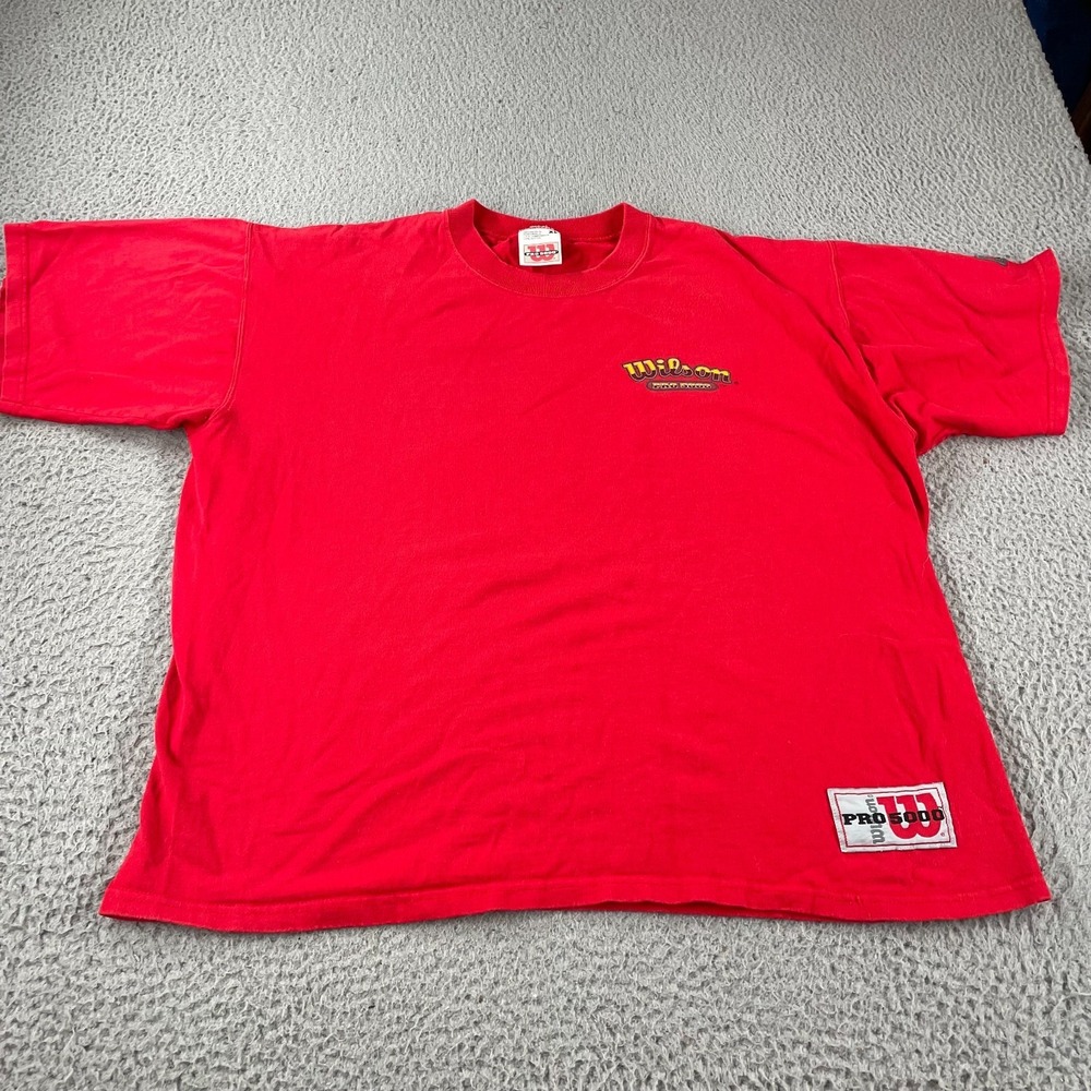 Vintage 2000s Wilson T Shirt Adult Mens XL Red Spell Logo Pro 5000 Cotton‎